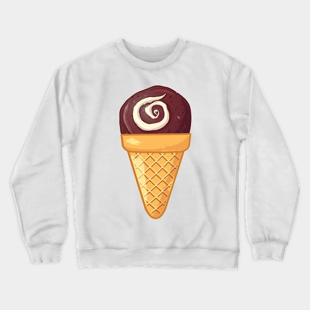 CHOCOLATE  ICE CREAM - THE SWEET FOOD COLLECTION - FUNNY JUNK FOOD  ICE CREAM DESIGNS Crewneck Sweatshirt by iskybibblle